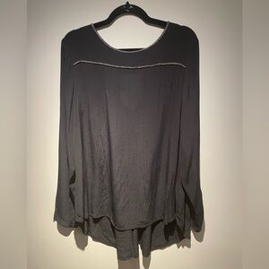 Chic Black Women's Blouse with Beaded Trim from Cream NWOT